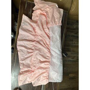Baby bed dust ruffle. Double layer. Soft pink nwot.
